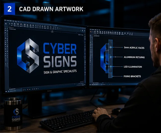 CAD-drawn artwork